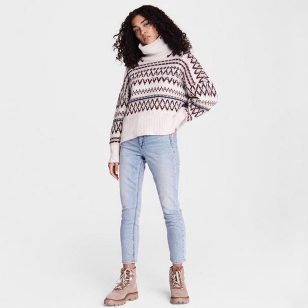 Rag & Bone Nina High Rise Ankle Cigarette Jeans‎ Faded Distressed Blue 28